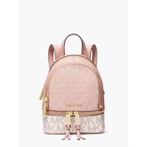 NEW MICHAEL KORS rhea zip small studded backpack in ballet - Picture 1 of 3